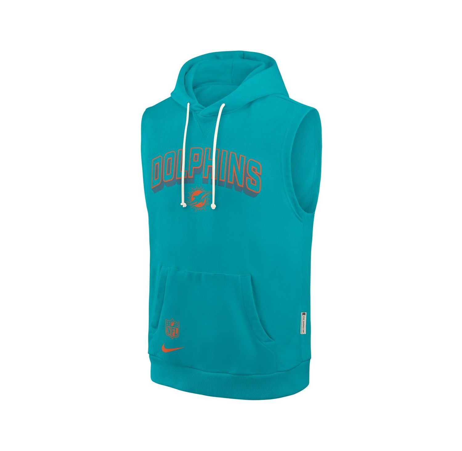 Men's Aqua Miami Dolphins Sideline Performance Sleeveless Pullover Hoodie