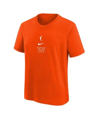 Big Boys and Girls Brilliant Orange WNBA Essential Logo T-Shirt
