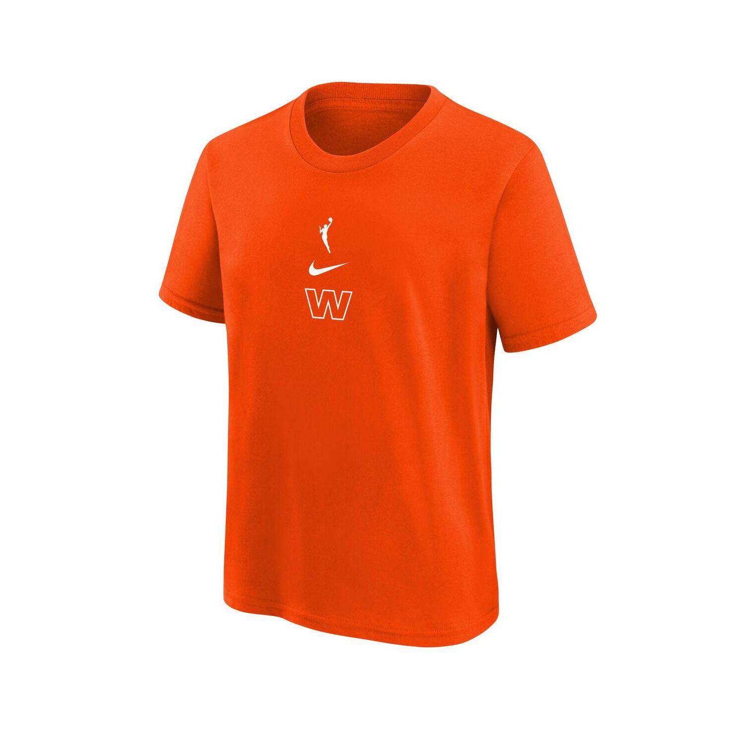 Big Boys and Girls Brilliant Orange WNBA Essential Logo T-Shirt