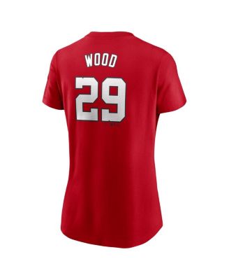 Women's James Wood Red Washington Nationals Fuse Name Number T-Shirt