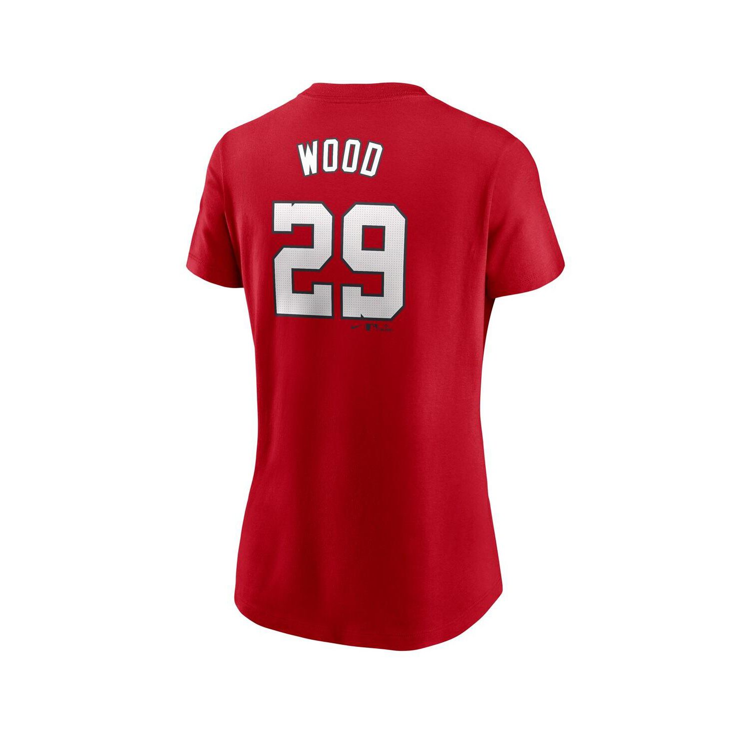 Women's James Wood Red Washington Nationals Fuse Name & Number T-Shirt