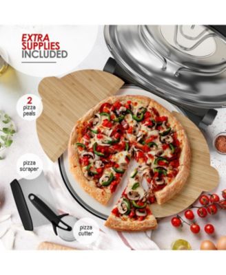 12 Inch Countertop Electric Indoor Stone Pizza Oven - Heats up to 790°F for Crispy Crust