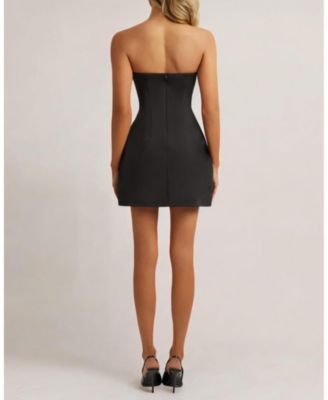 Women's Strapless A Line Pocket Mini Dress