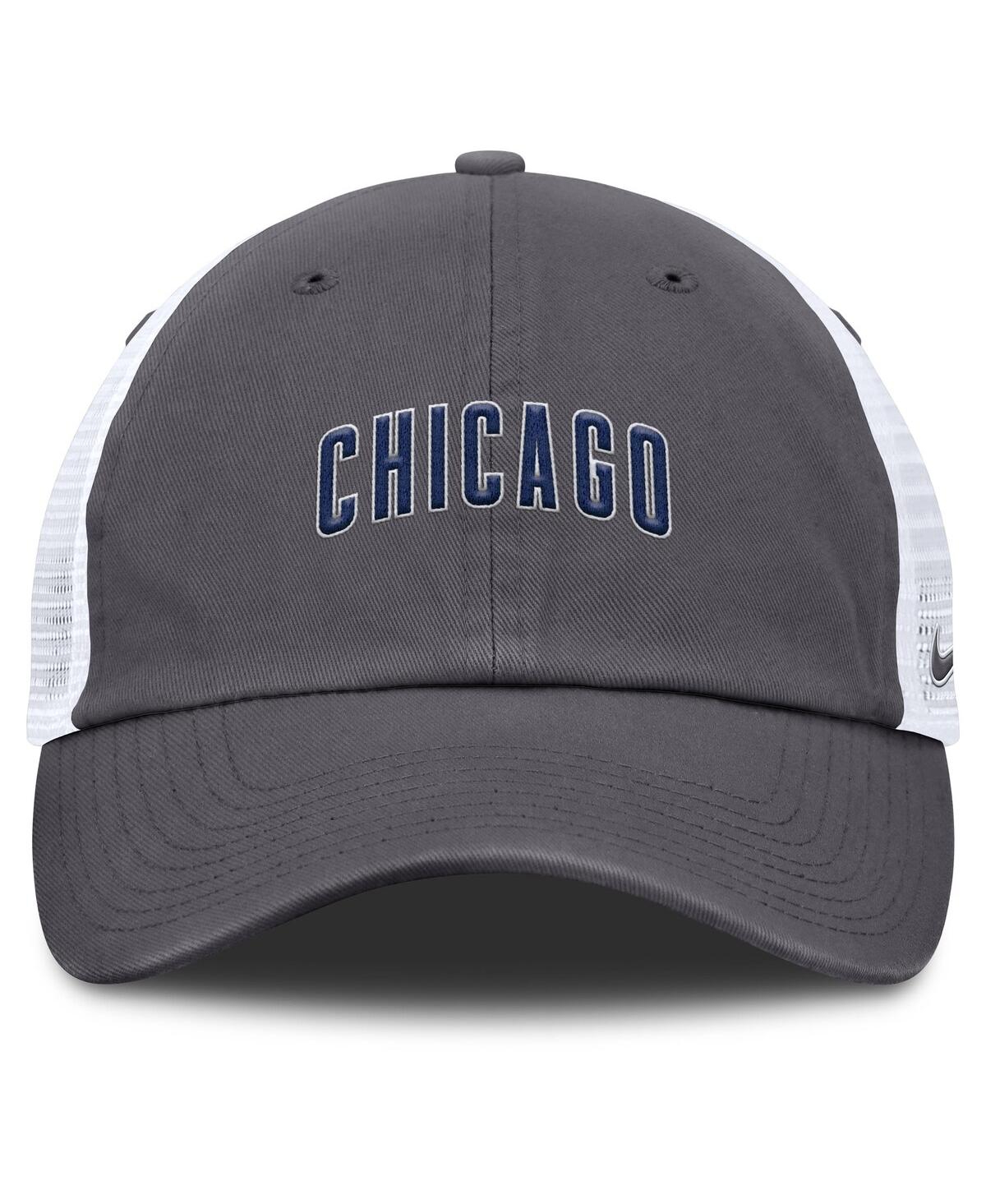 Nike Men's Gray Chicago Cubs Wordmark Club Adjustable Trucker Hat