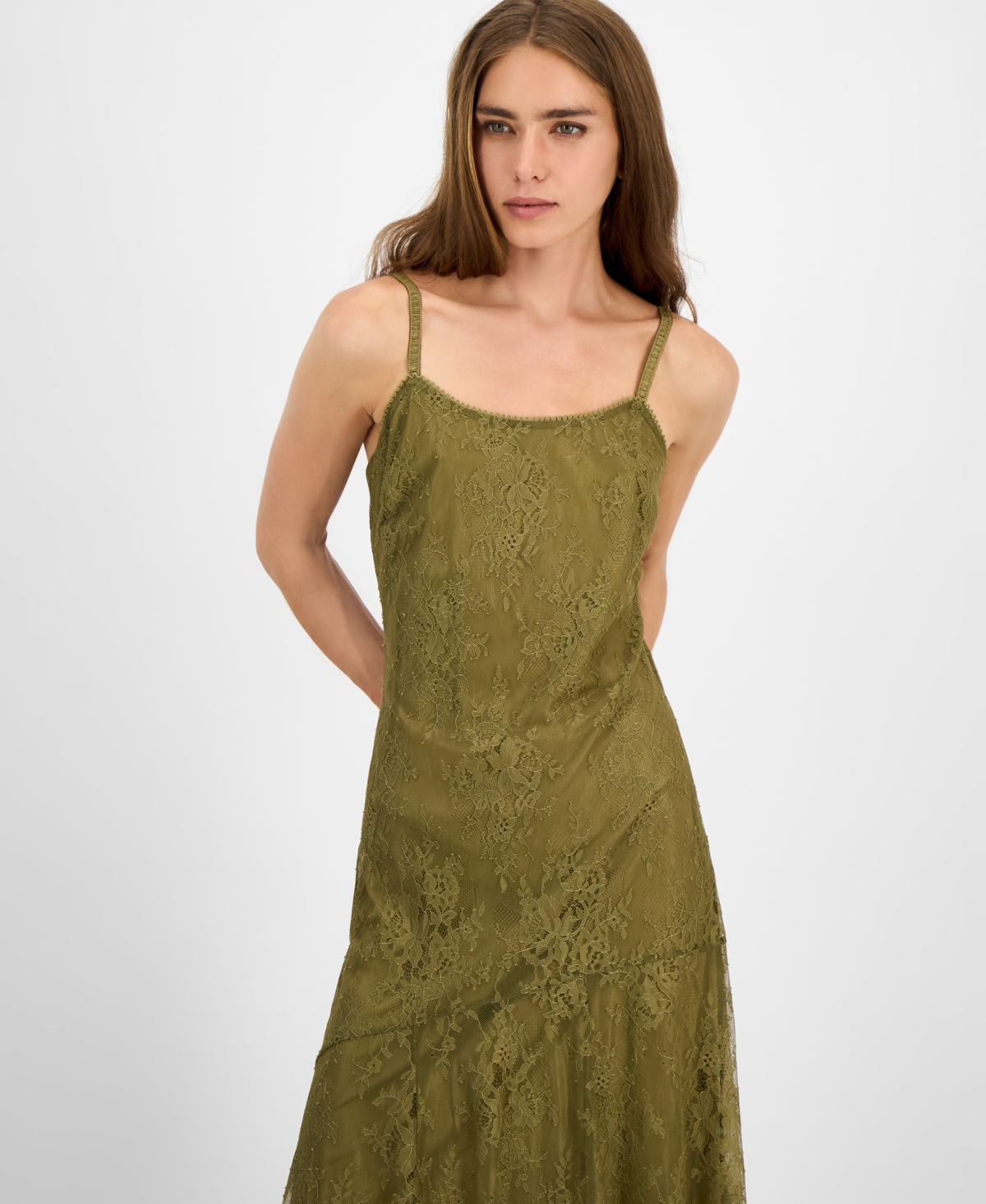Steve Madden Women's Veera Sleeveless Chantilly Lace Dress In Green