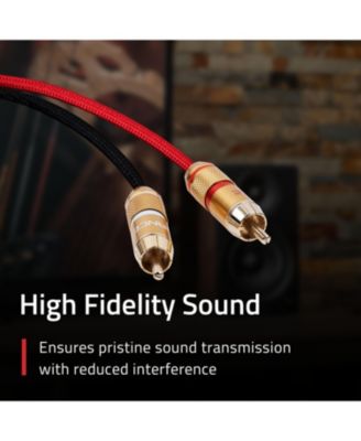 RCA Cable, 2-Male to 2-Male Gold-Plated Plugs for Preamplifier, CD player, Turntable, and Hi-Fi system - 6 Feet