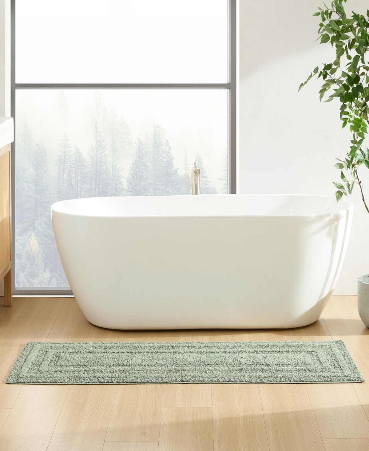 Eddie Bauer Logan Cotton Tufted Bath Runner Rug, 22" X 60" In Green