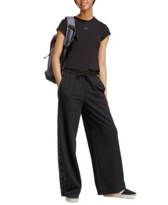 Women's Leopard-Print Stripes Relaxed Wide-Leg Pants