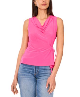 Sam & Jess - Petite Cowlneck Tie-Side Sleeveless Top