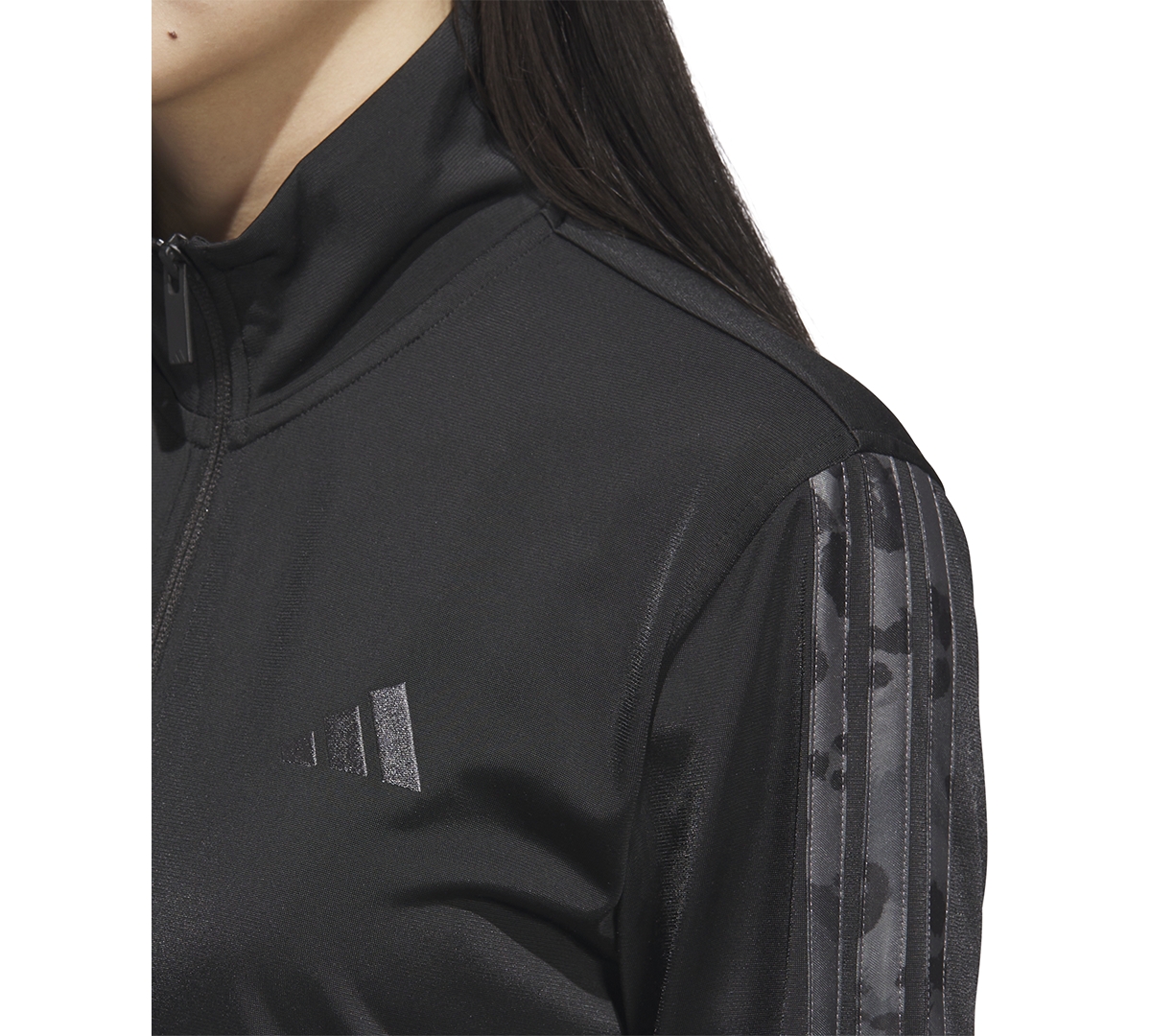 Adidas Originals Women's Animal-print Stripe Tricot Track Jacket In Black