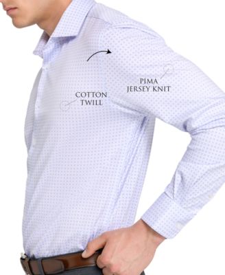 Men Checkered Print Hybrid Slim Fit Easy Care Long Sleeve Shirt