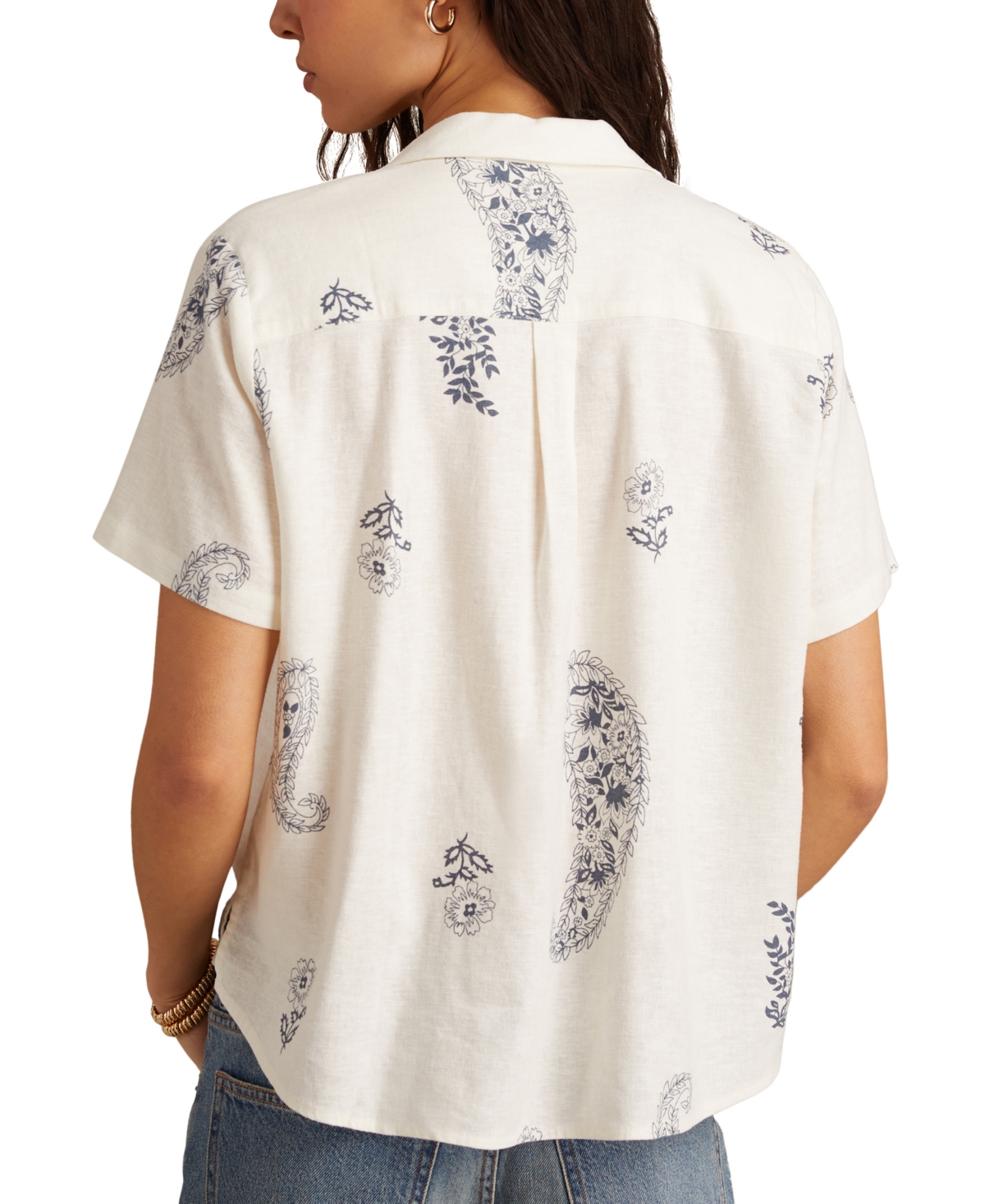 LUCKY BRAND WOMEN'S FLORAL-PRINT TIE-FRONT SHIRT 