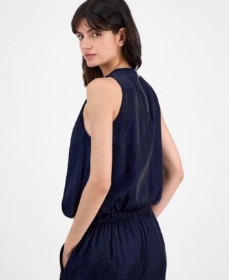 Women's Crewneck Sleeveless Bubble Top