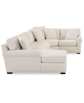 Radley Roll Arm 148" 4-Pc. Fabric Chaise Sectional with Wedge, Exclusively at Macy's
