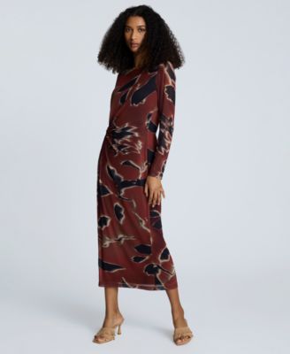 Women's Knot-Front Long-Sleeve Dress