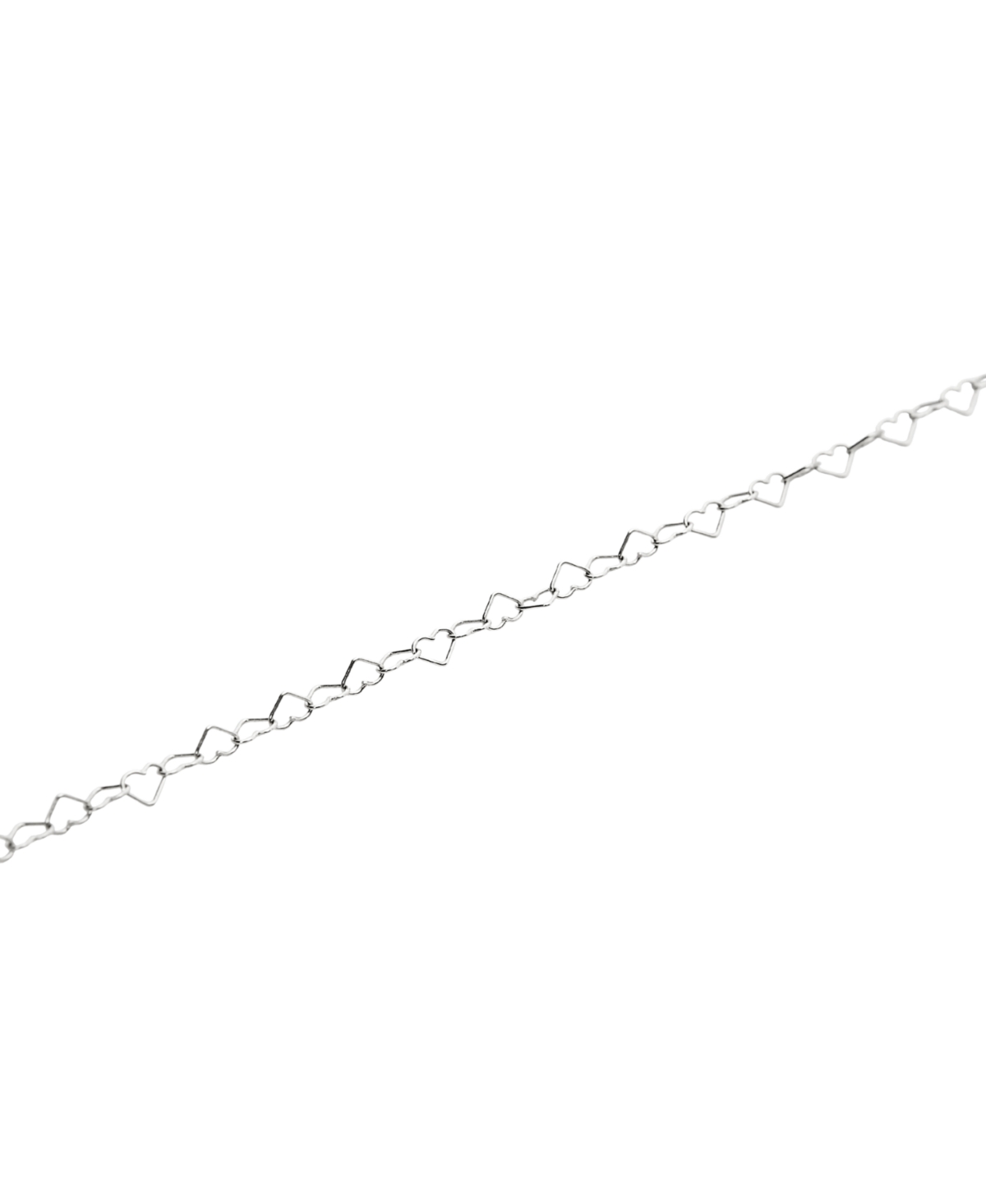 Love Heart Sterling Silver Chain Bracelet - Silver