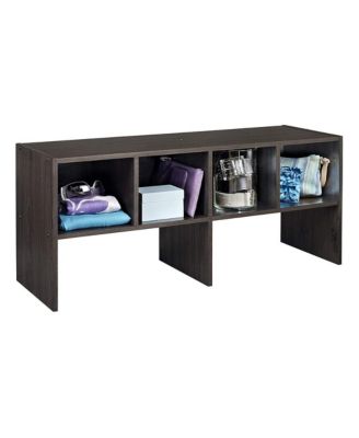 508200 Shelf Organizer with Shoe Rack and Cube Storage, Espresso