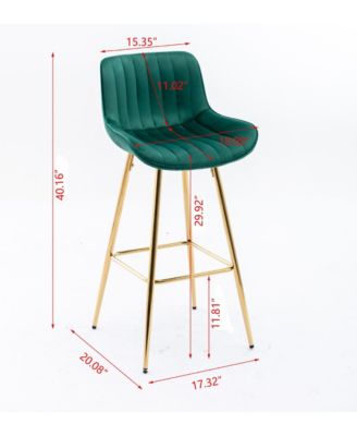 Luxurious Velvet Bar Stools (Set of 2)