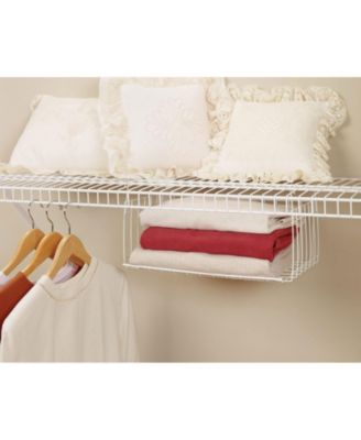 17 In Wide Hanging Basket for Wire Shelving Organizer, White (2 Pack)