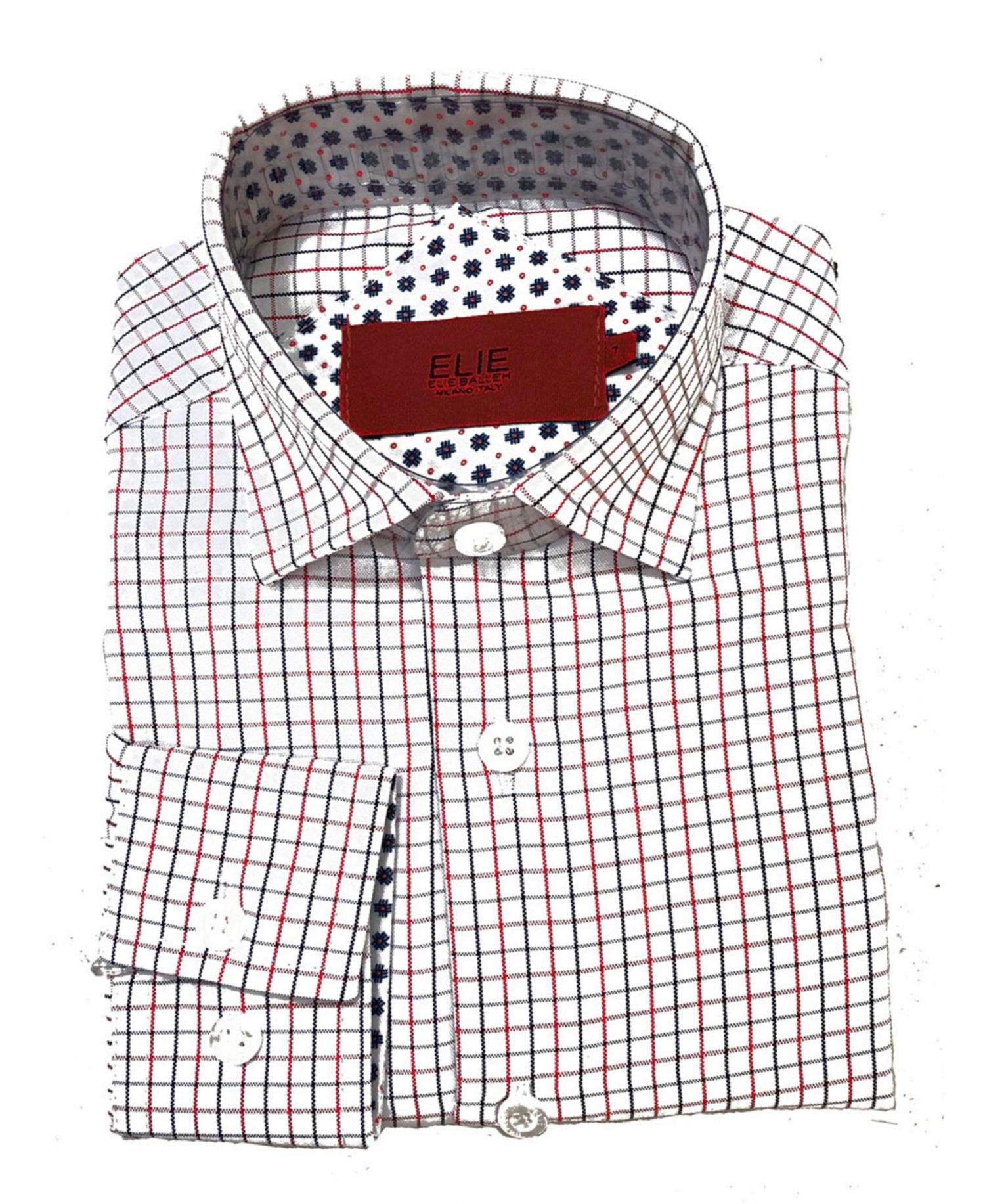 Little Boys Red Plaid Short Sleeve Slim Fit Shirt