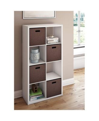 4583 Decorative Bookcase Open Back 8-Cube Storage Organizer, White