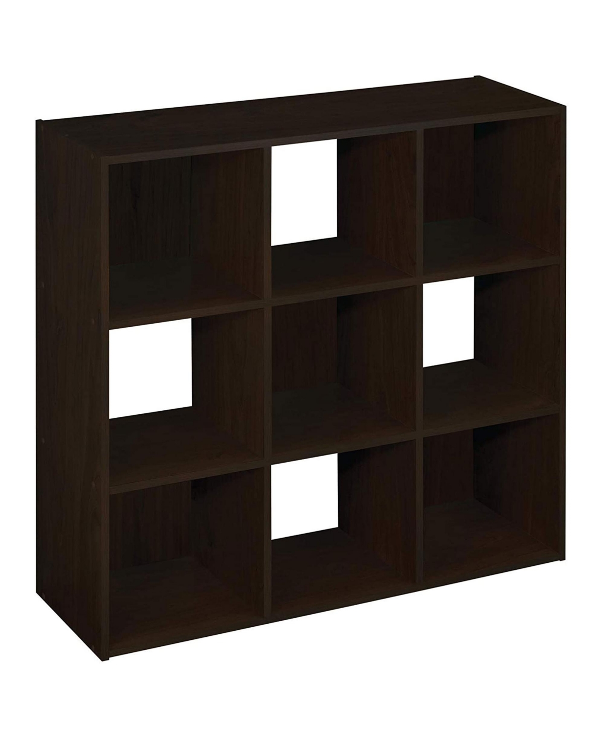 9 Cube Wood Stackable Open Bookcase Display Shelf Organizer - Espresso