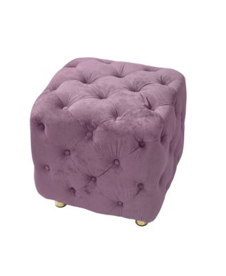  Modern Purple Velvet Ottoman, Small End Table, Footstool & Chair Set