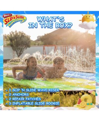 Slip N Slide Triple Waver Rider with Boogie 18ft for Kids 5-12 Years Backyard Water Fun