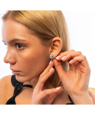 Pansy Violet Floral Earring in Sterling Silver