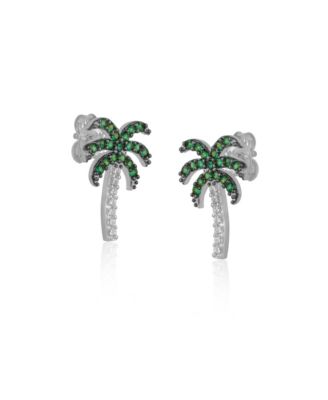 Palm Tree Sterling Silver Stud Earring