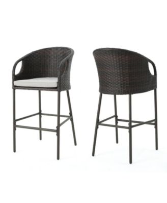 Outdoor Wicker Barstool Set - Patio Height