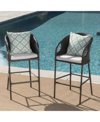 Outdoor Wicker Barstool Set - Patio Height