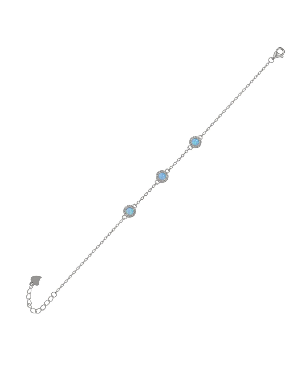 Blue Opal Jewelled Sterling Silver Bracelet - Silver