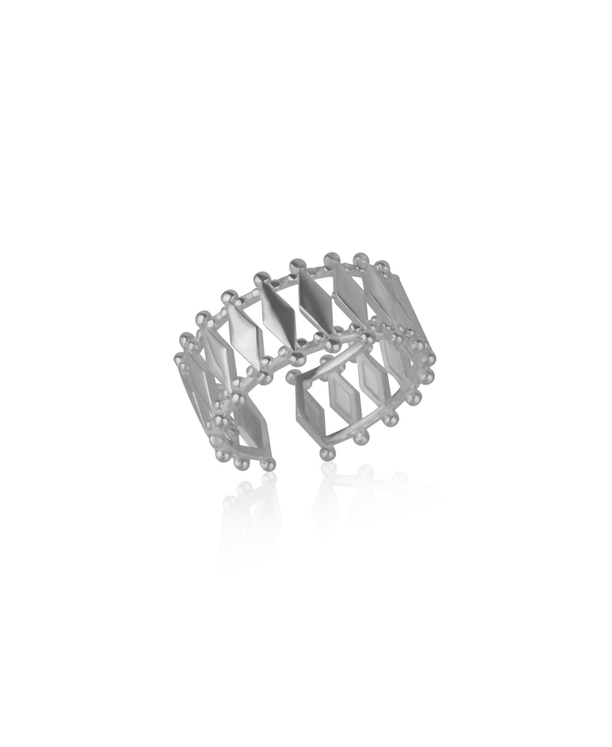 Multiple Quad Bar Sterling Silver Ring - Silver