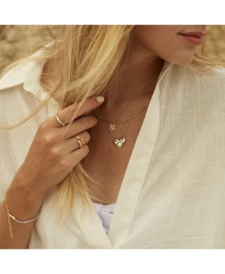 Four Leaf Clover Sterling Silver Necklace - White