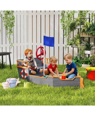 62 in. Wooden Kids box with Bottom Liner, Seats, Storage,