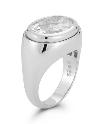 14K Gold Plated Sterling Silver Oval Signet Ring