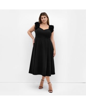 Women's Roselyn Ruffle Tulle Midi Dress