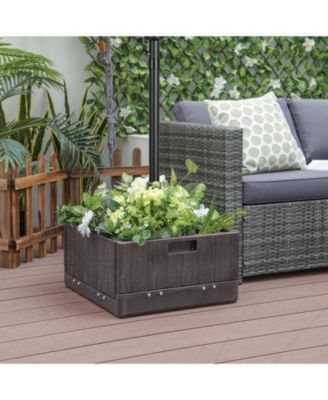 175 LBS Outdoor Fillable Umbrella Base with Table Tray