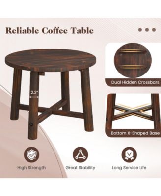 Patio End Table with Solid Wood Structure for Garden Deck Poolside and Indoors