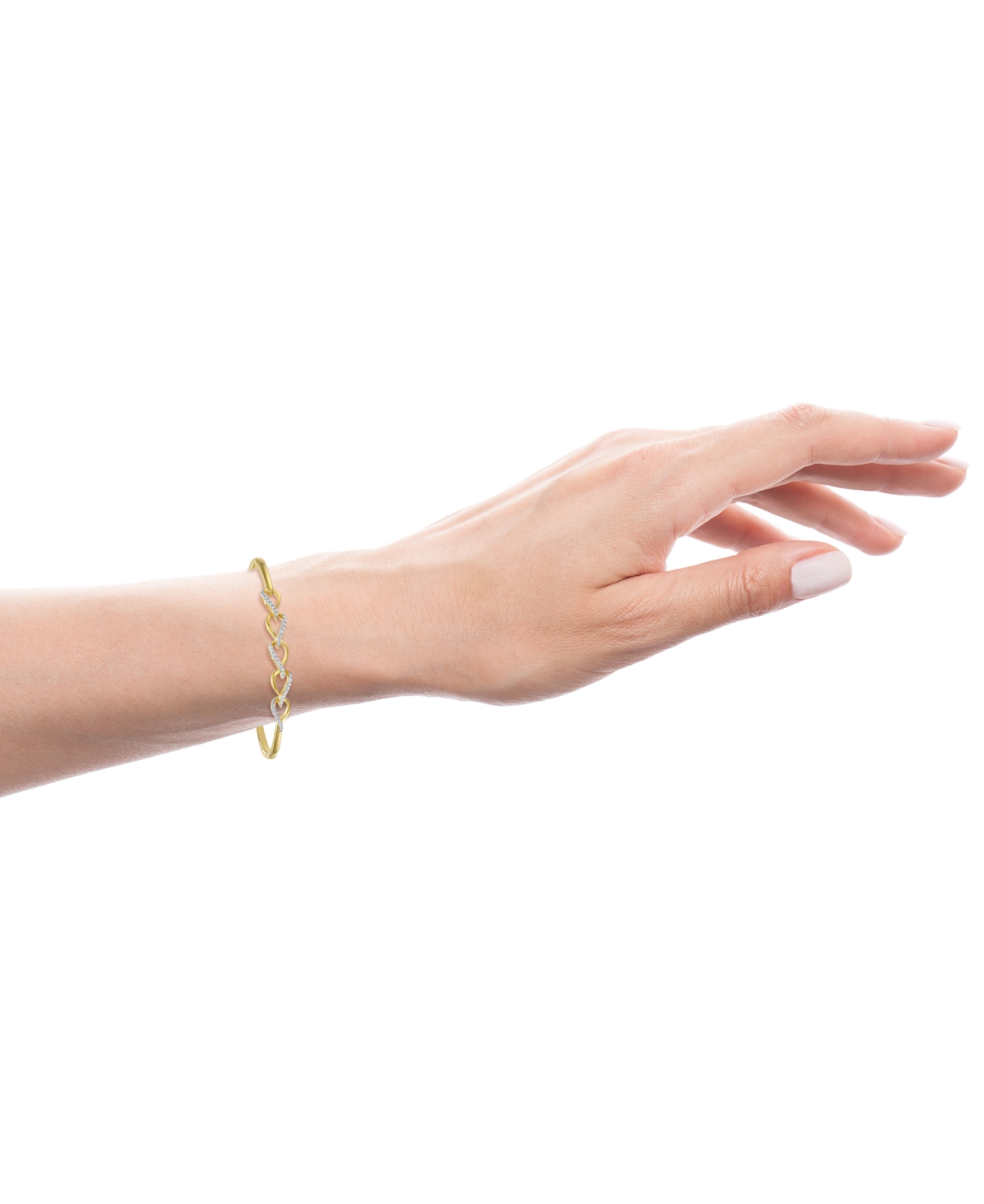 Macy's Diamond Link Bangle (1/4 C.t T.w.) In 10k Yellow Gold In Gold