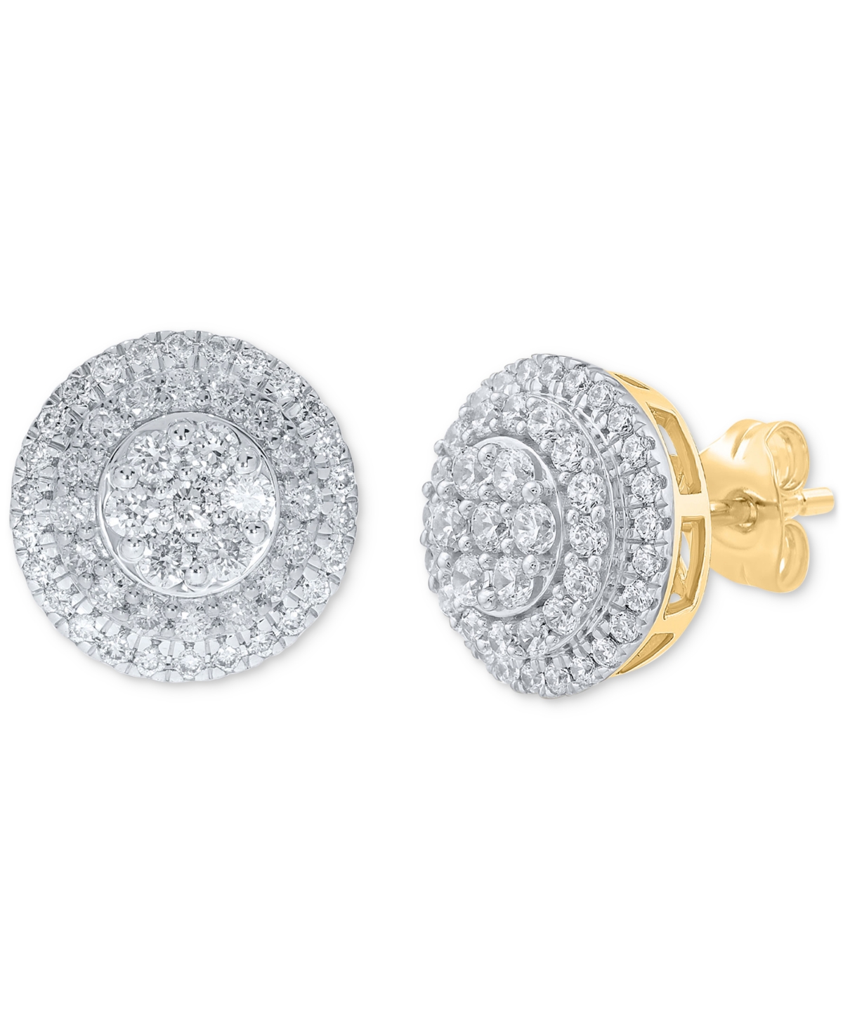 Diamond Earrings (1-1/2 ct. t.w.) in 10k Yellow Gold - Yellow Gold