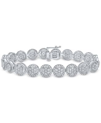 Macy's - Diamond Halo Bracelet (5 ct. t.w.) in 10k White Gold