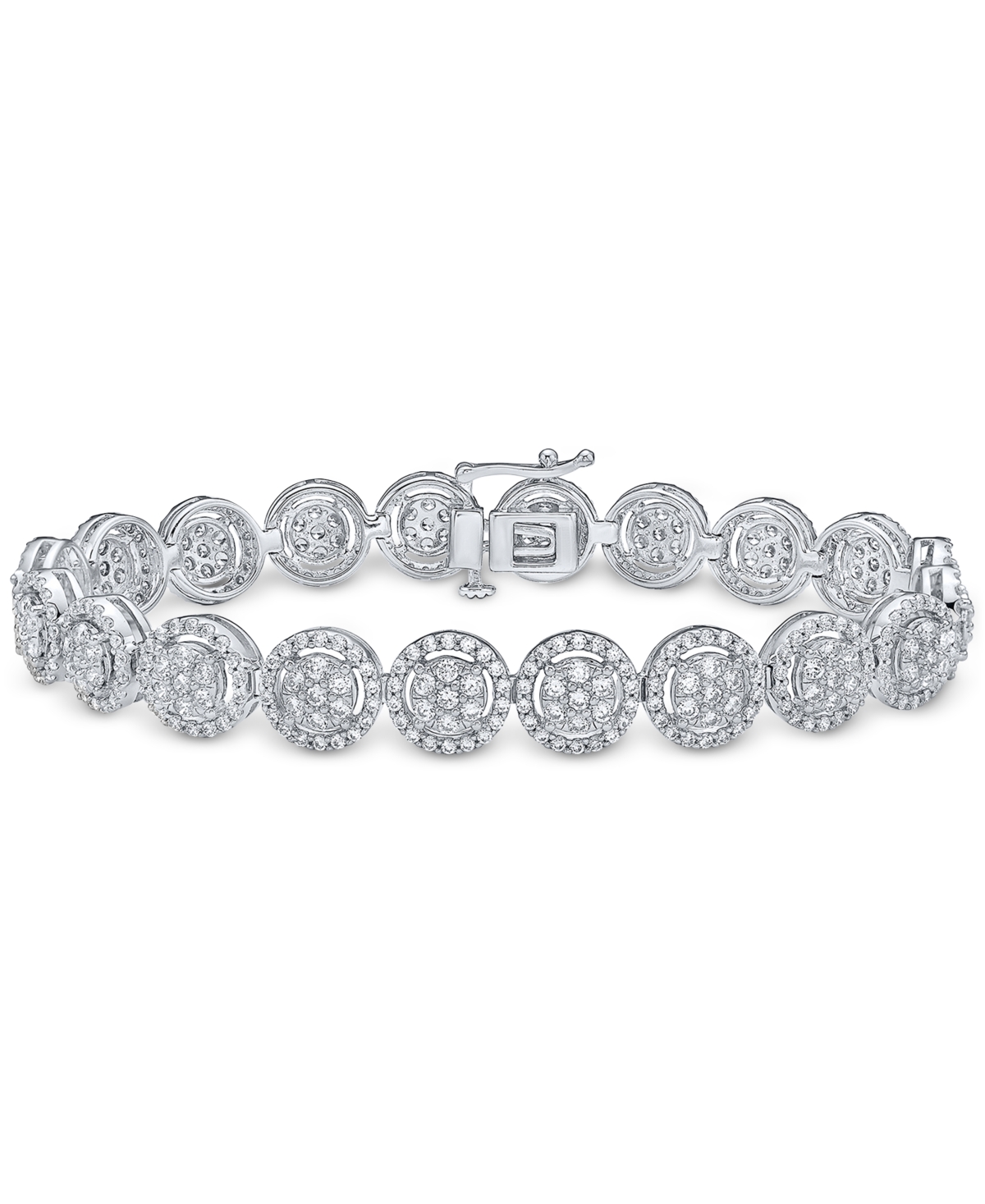 Diamond Halo Bracelet (5 ct. t.w.) in 10k White Gold - White Gold