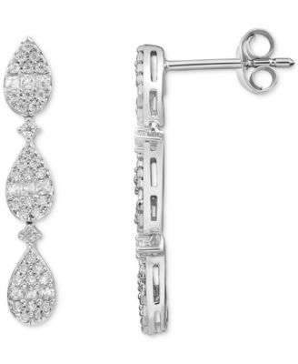 Diamond Tiered Earrings (1/2 ct. t.w.) in 10k White Gold