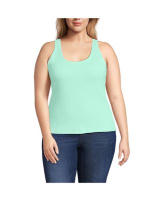 Plus Size Pointelle Rib UNeck Tank