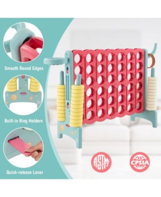 4-in-a-Row Connect Game with Basketball Hoop and Toss Ring