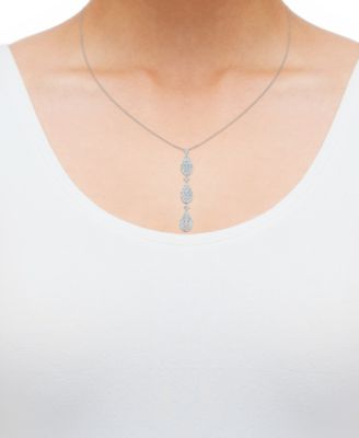 Diamond Tiered 18" Pendant Necklace (1/2 ct. t.w.) in 10k White Gold