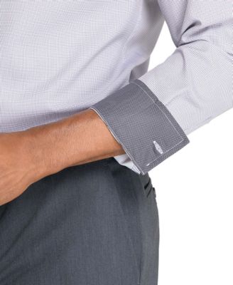 Men's Slim Fit Micro Geo 4-Way Stretch Performance Dress Shirt 