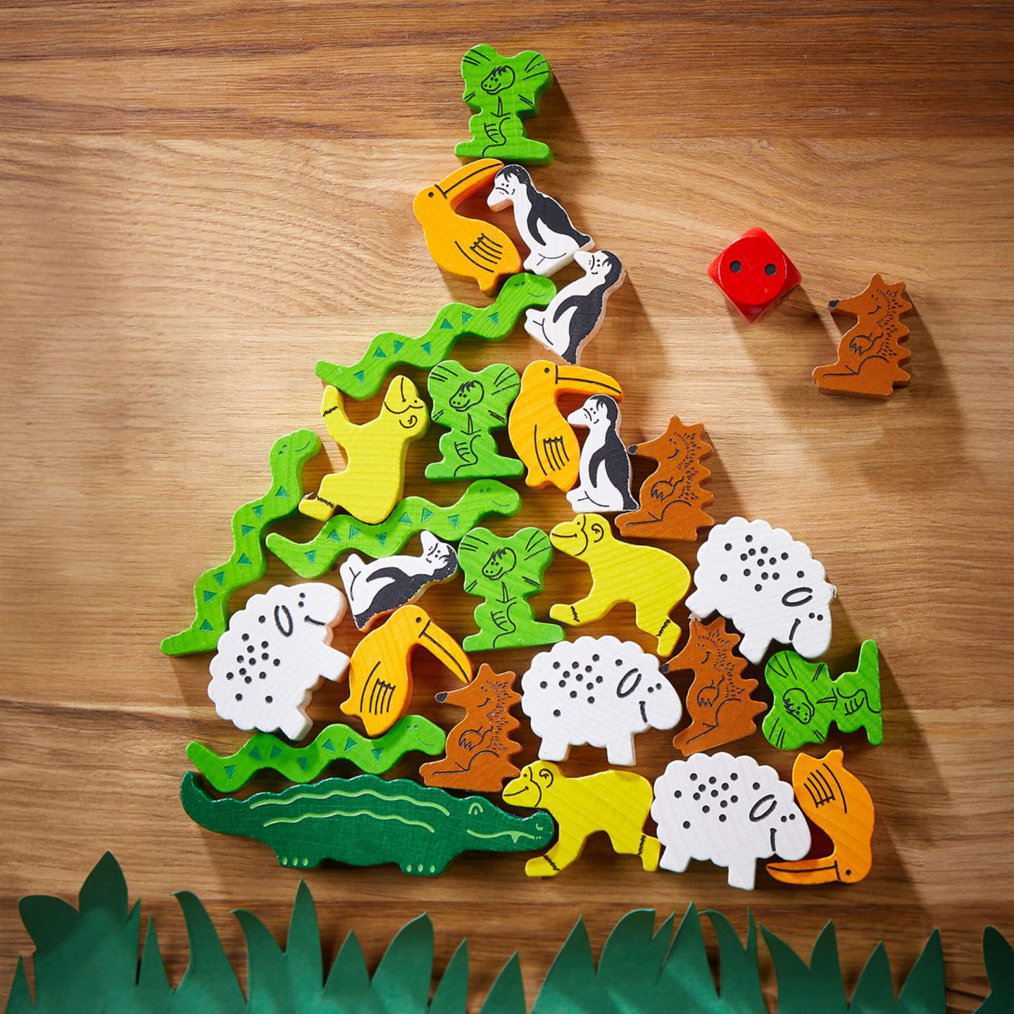 Детские настольные игры Haba Animal Upon Animal 30-Piece Stacking Dexterity Board Game, Ages 4+, цвет: Mutli — фото 2
